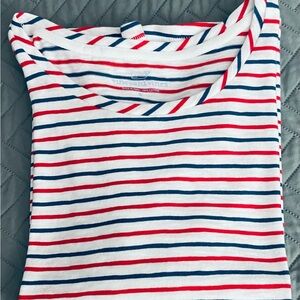 NWT/Vineyard Vines Ladies Red and Blue Striped Striped Knit Jersey Tee/sz small